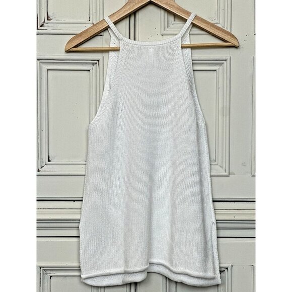 Women Small Fashion Scoop Neck Knit Tank Top Casual Loose Sleeveless Split Sides - Picture 3 of 13